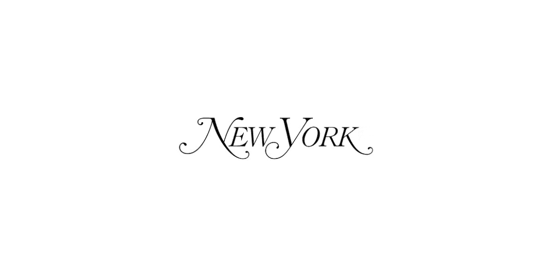 Text reading "New York" in ornate, decorative font style on a plain background.